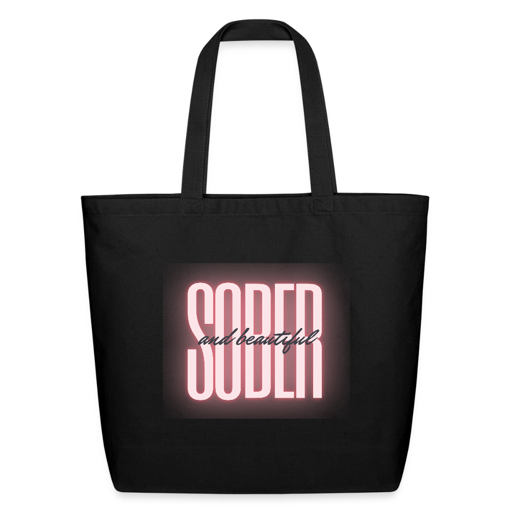 Sober & Beautiful Eco-Friendly Cotton Tote - black