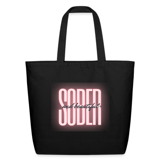 Sober & Beautiful Eco-Friendly Cotton Tote - black