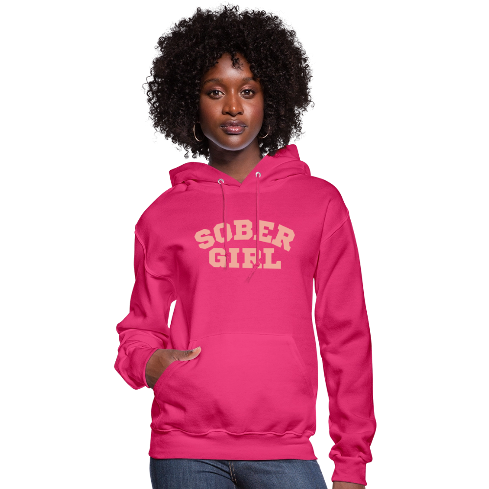 Sober Girl University Hoodie - fuchsia