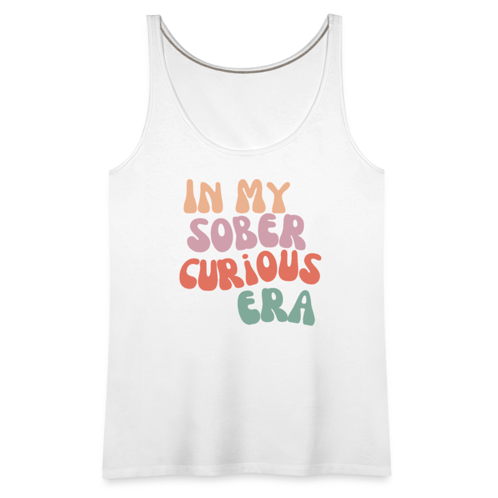 Sober Curious Era Premium Tank Top - white
