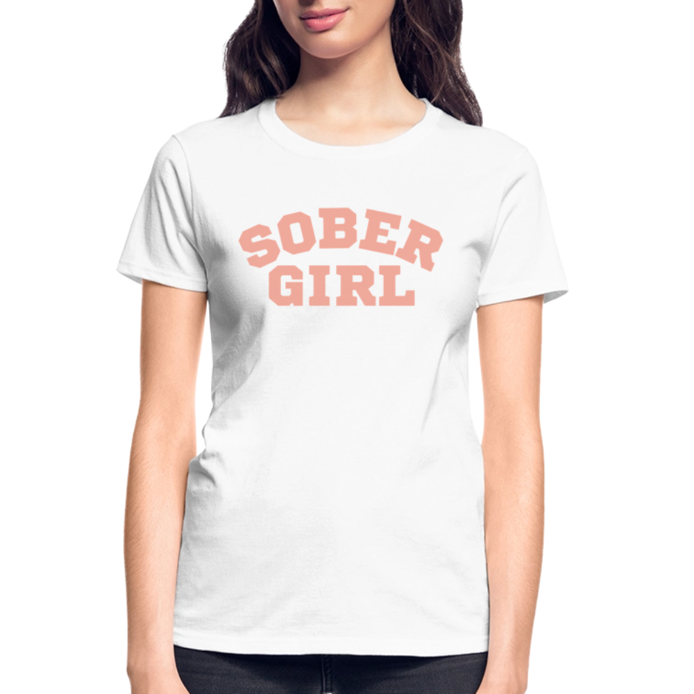 Sober Girl University Women’s Premium Organic T-Shirt - white