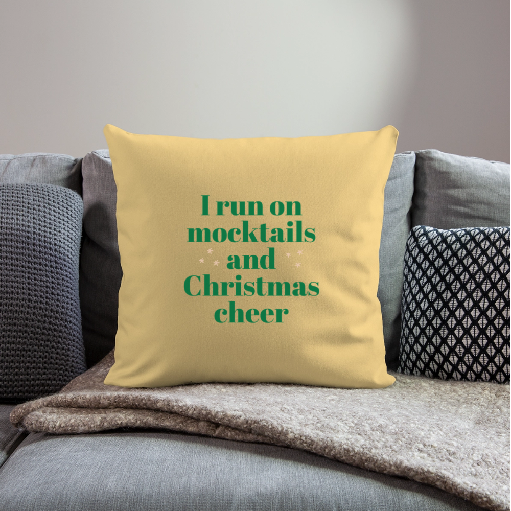 I run on mocktails Throw Pillow Cover 18” x 18” - washed yellow