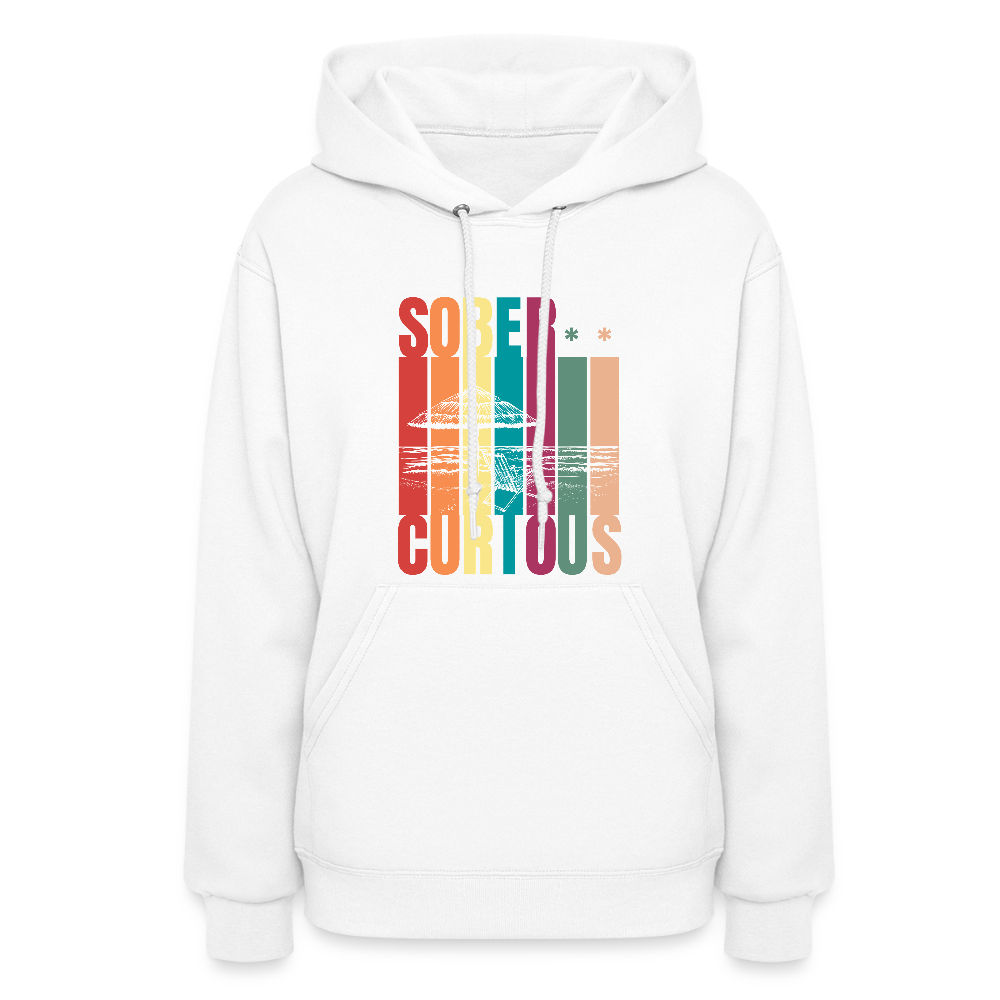 Sober Curious Beach Women's Hoodie - white