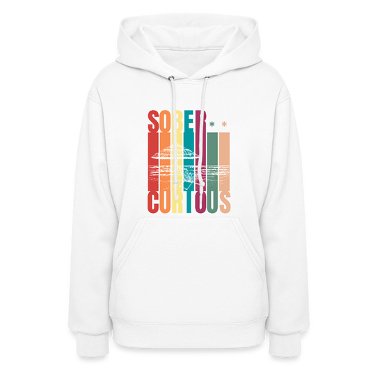 Sober Curious Beach Women's Hoodie - white