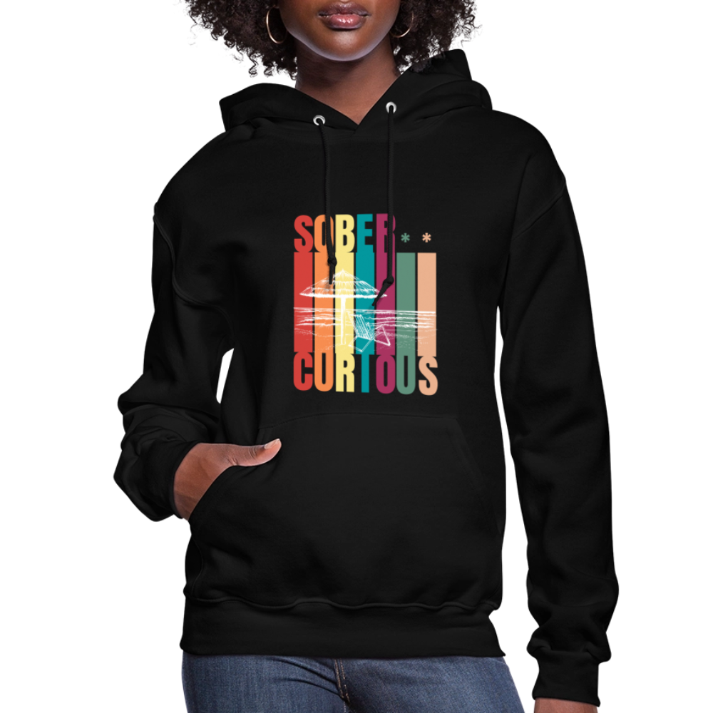 Sober Curious Beach Women's Hoodie - black