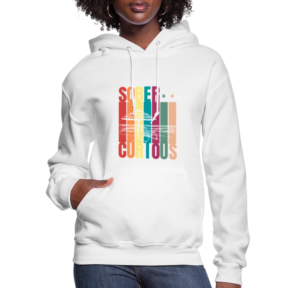 Sober Curious Beach Women's Hoodie - white