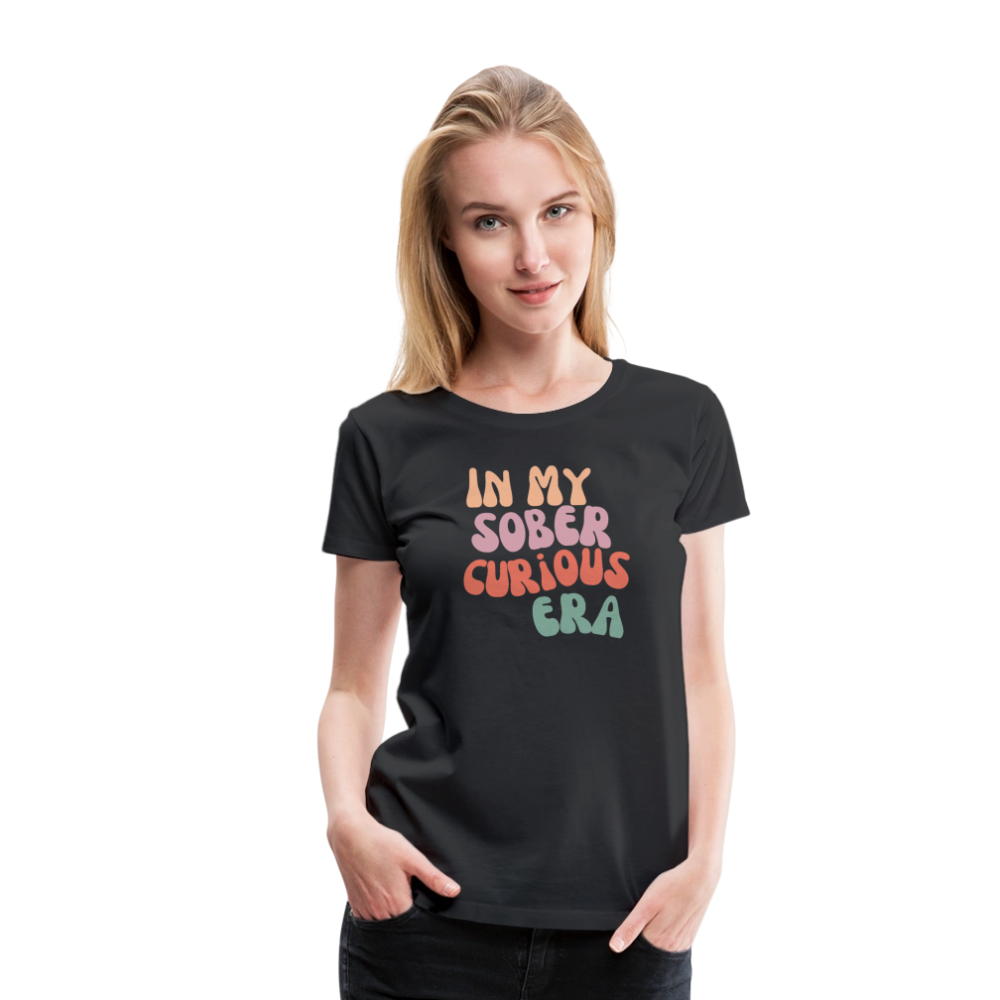 Sober Curious Era Women’s Premium T-Shirt - black
