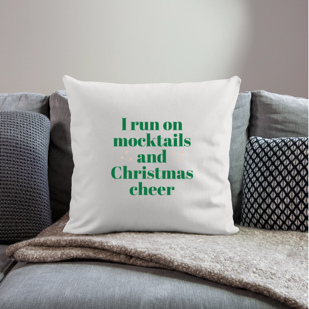 I run on mocktails Throw Pillow Cover 18” x 18” - natural white