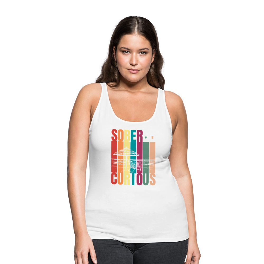 Sober Curious Beach Premium Tank Top - white