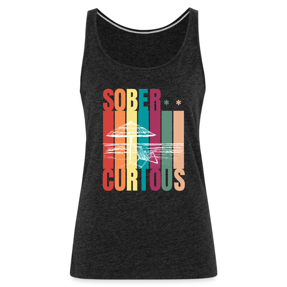 Sober Curious Beach Premium Tank Top - charcoal grey