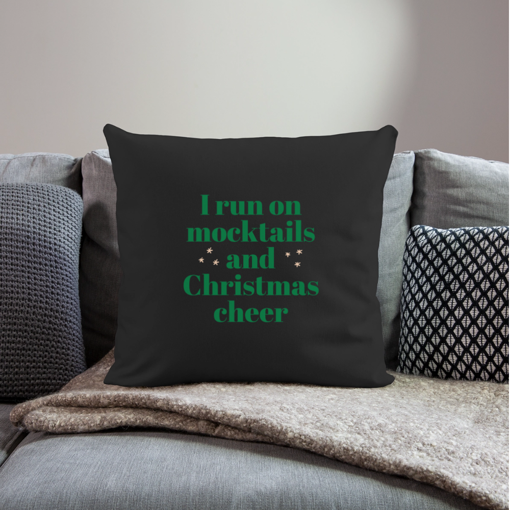 I run on mocktails Throw Pillow Cover 18” x 18” - black