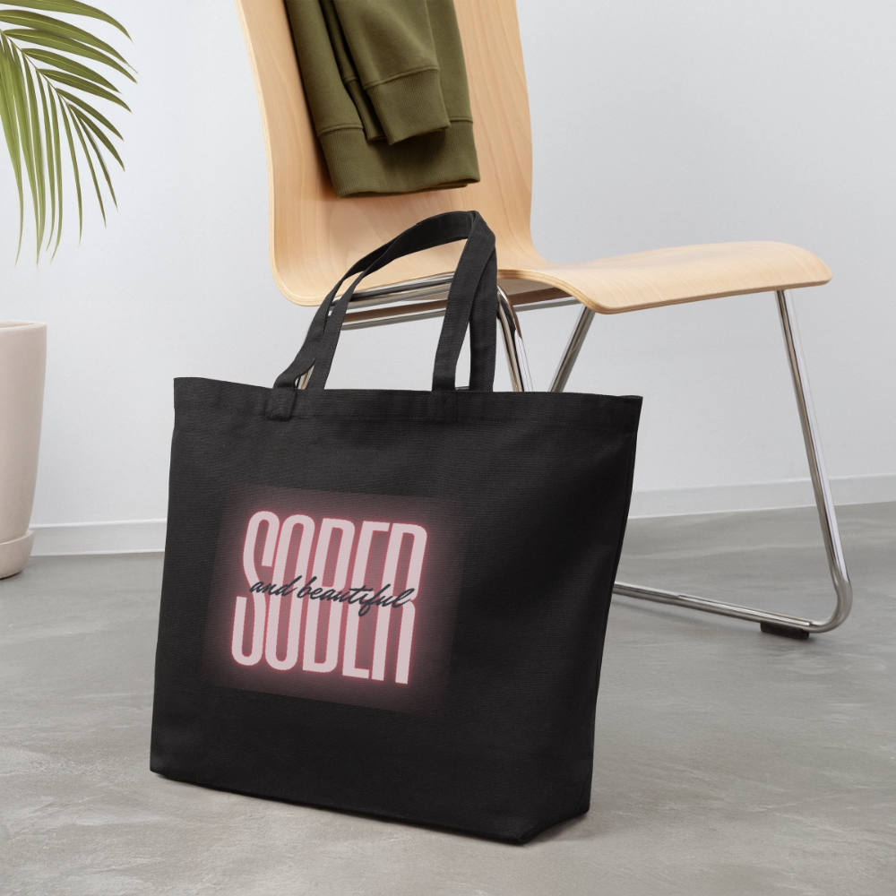 Sober & Beautiful Eco-Friendly Cotton Tote - black