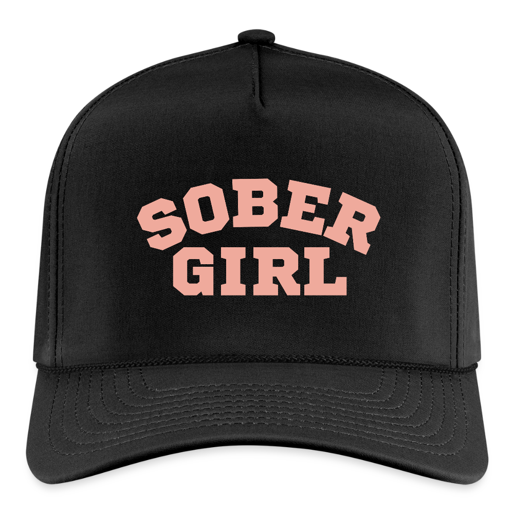 Sober Girl University Baseball Cap - black/black