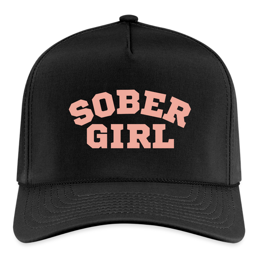Sober Girl University Baseball Cap - black/black