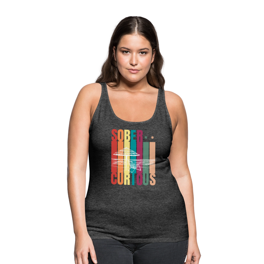 Sober Curious Beach Premium Tank Top - charcoal grey
