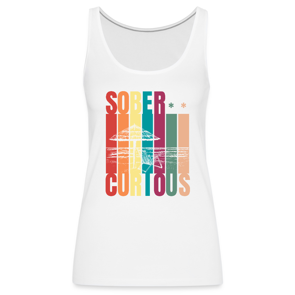 Sober Curious Beach Premium Tank Top - white