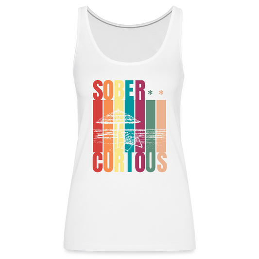 Sober Curious Beach Premium Tank Top - white