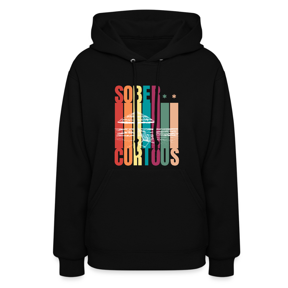 Sober Curious Beach Women's Hoodie - black
