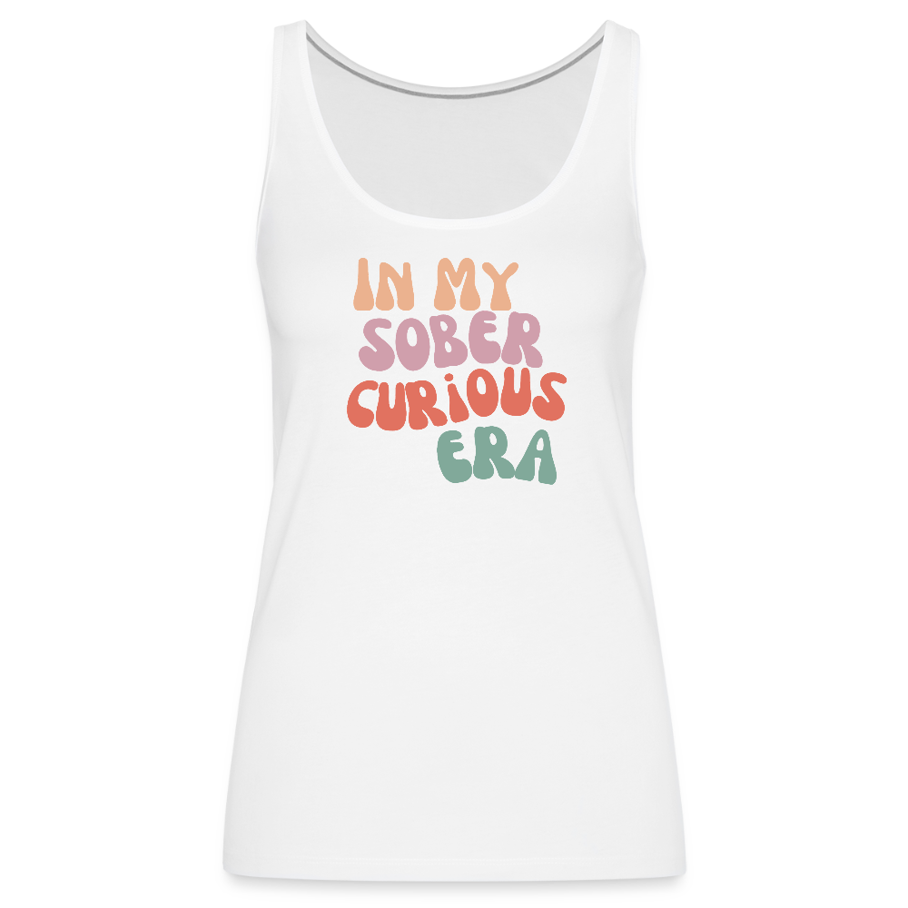 Sober Curious Era Premium Tank Top - white