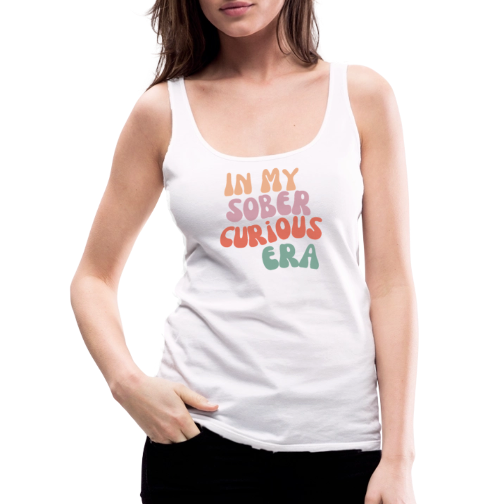 Sober Curious Era Premium Tank Top - white