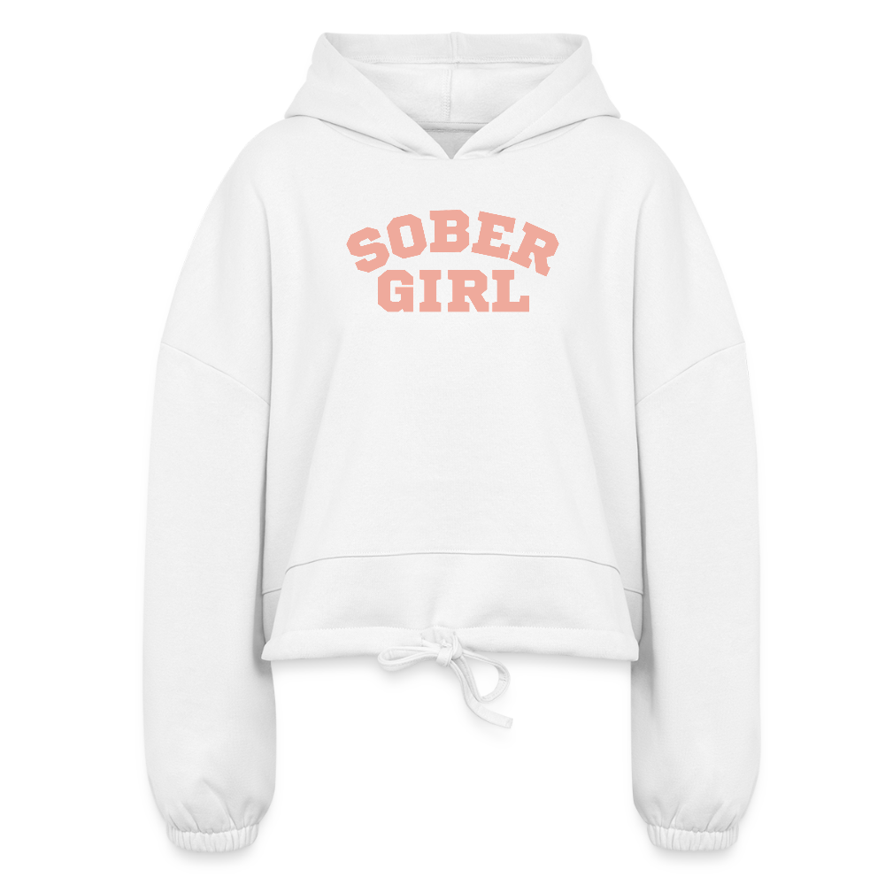 Sober Girl University Cropped Sweatshirt - white