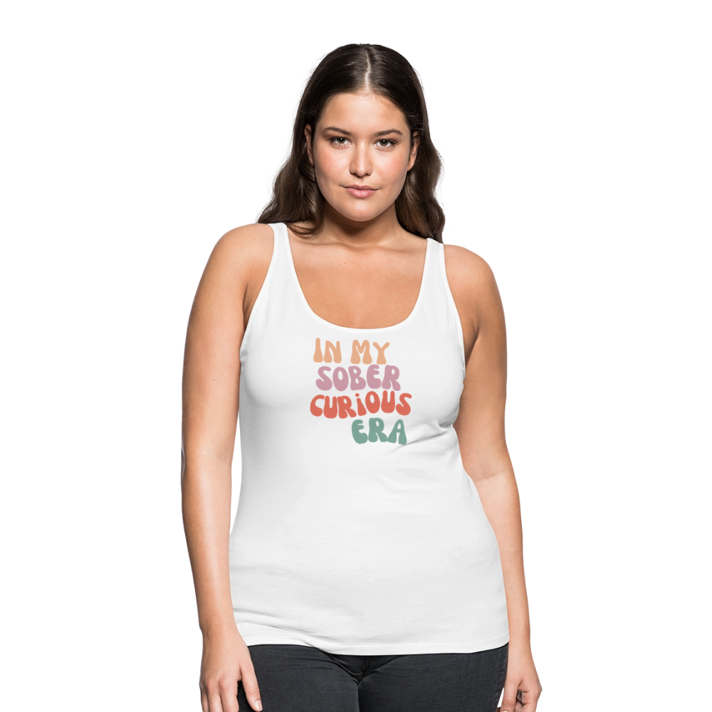Sober Curious Era Premium Tank Top - white