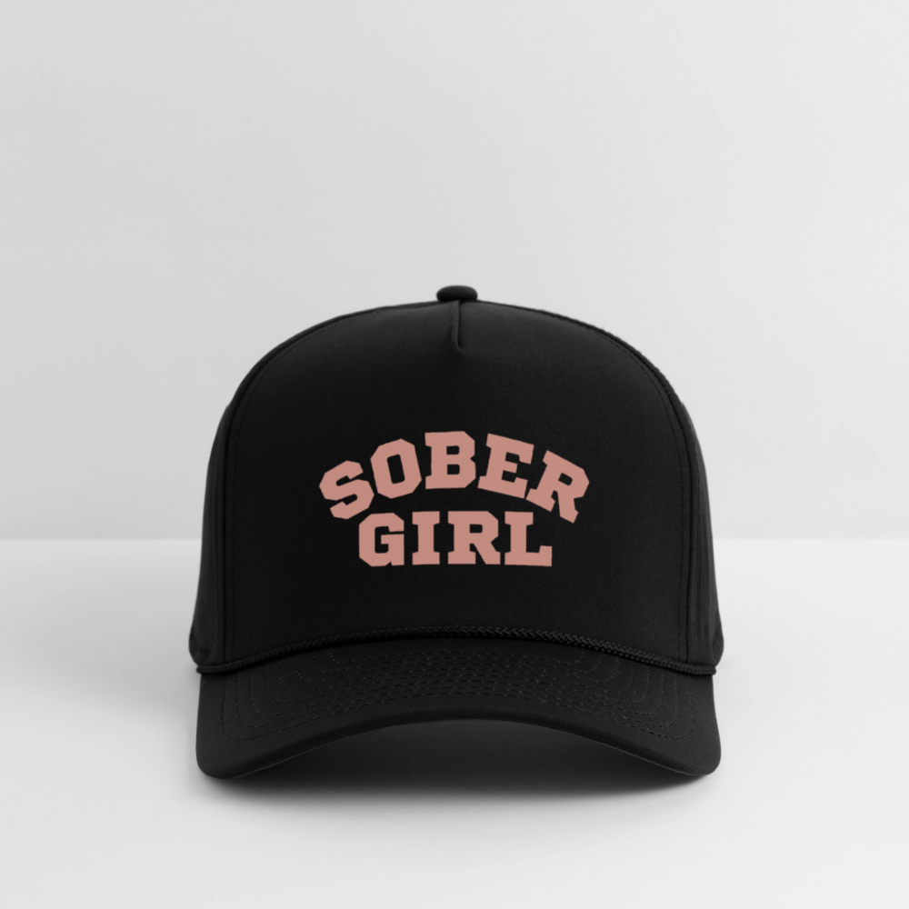 Sober Girl University Baseball Cap - black/black