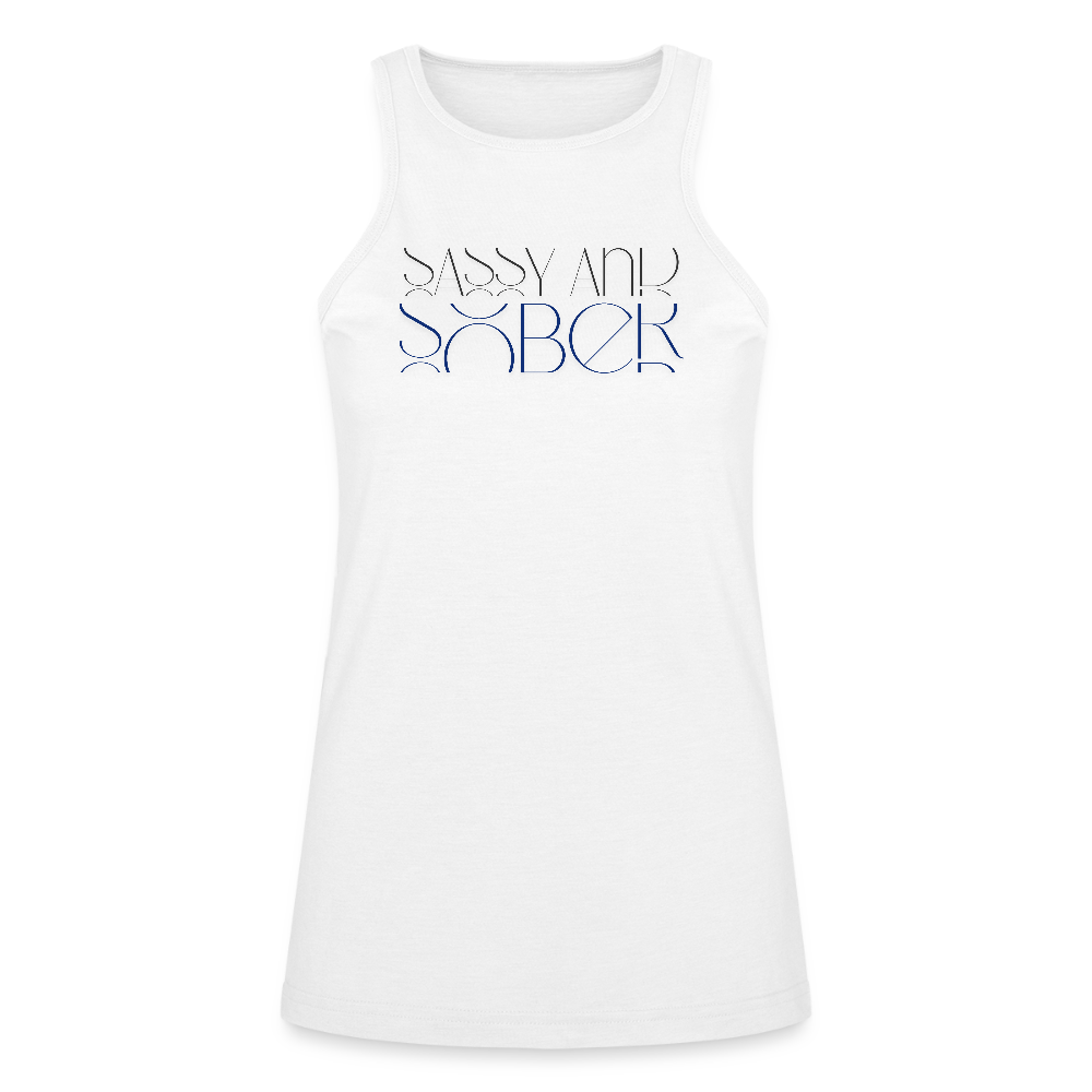 Sassy & Sober Racerback Tank - white
