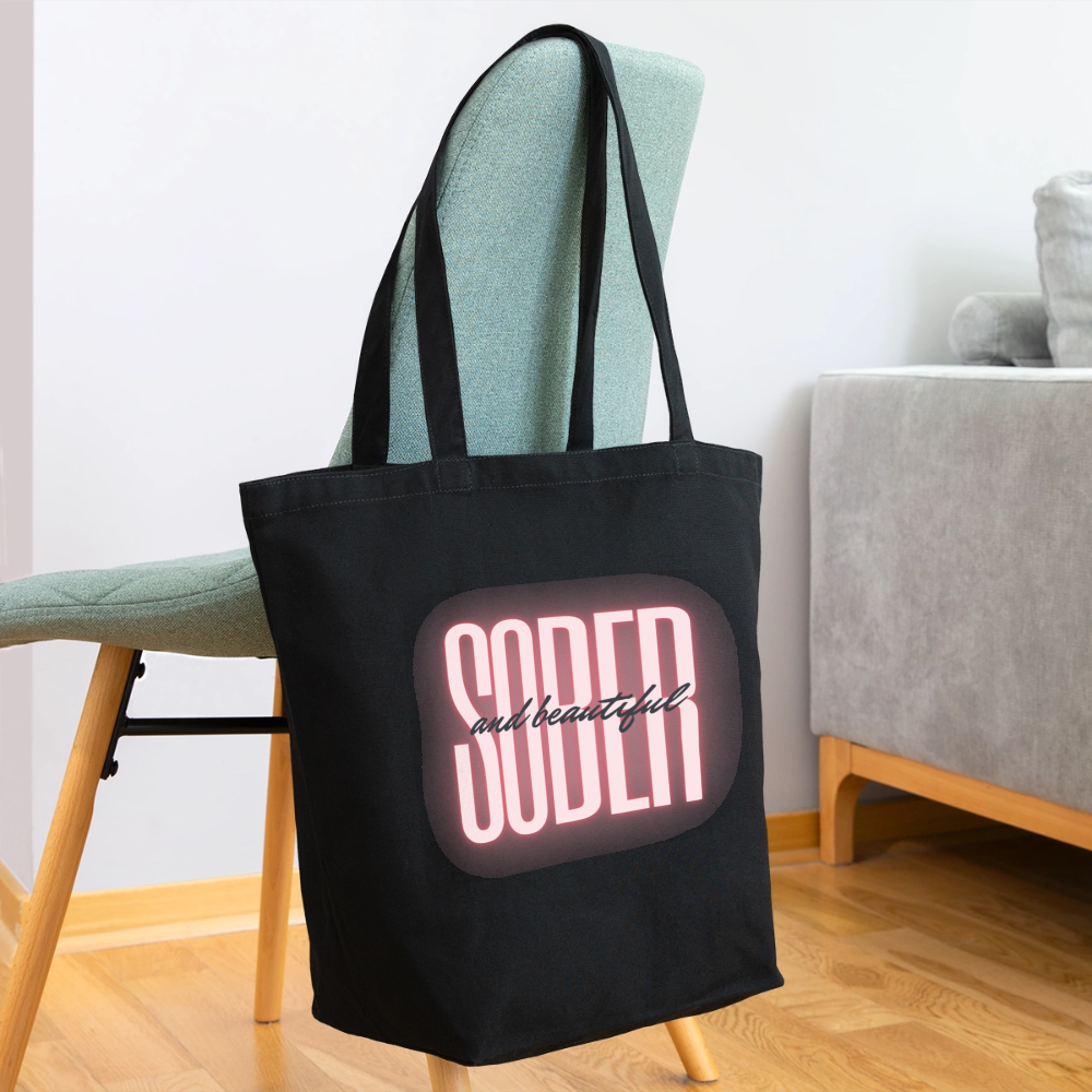 Sober & Beautiful Eco-Friendly Cotton Tote - black