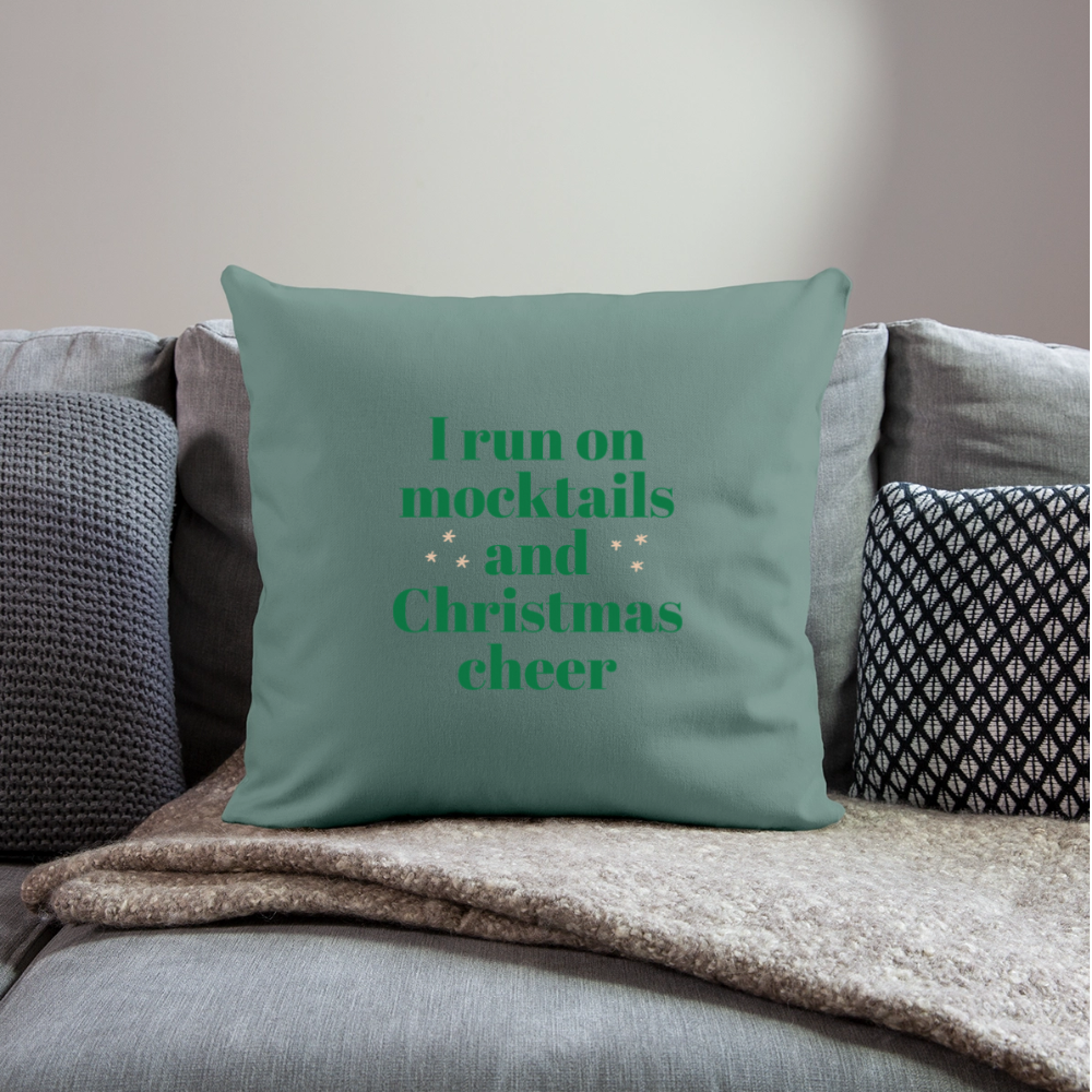 I run on mocktails Throw Pillow Cover 18” x 18” - cypress green