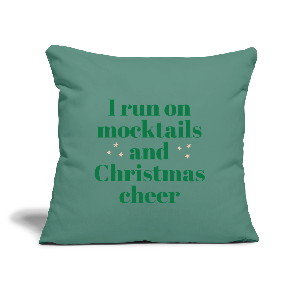 I run on mocktails Throw Pillow Cover 18” x 18” - cypress green
