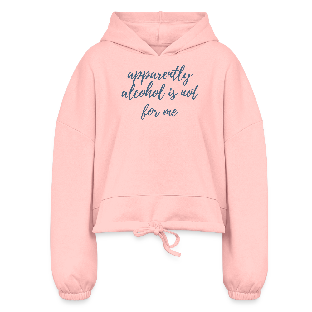 Apparently Alcohol is not cropped hoodie - light pink