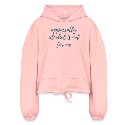 Apparently Alcohol is not cropped hoodie - light pink