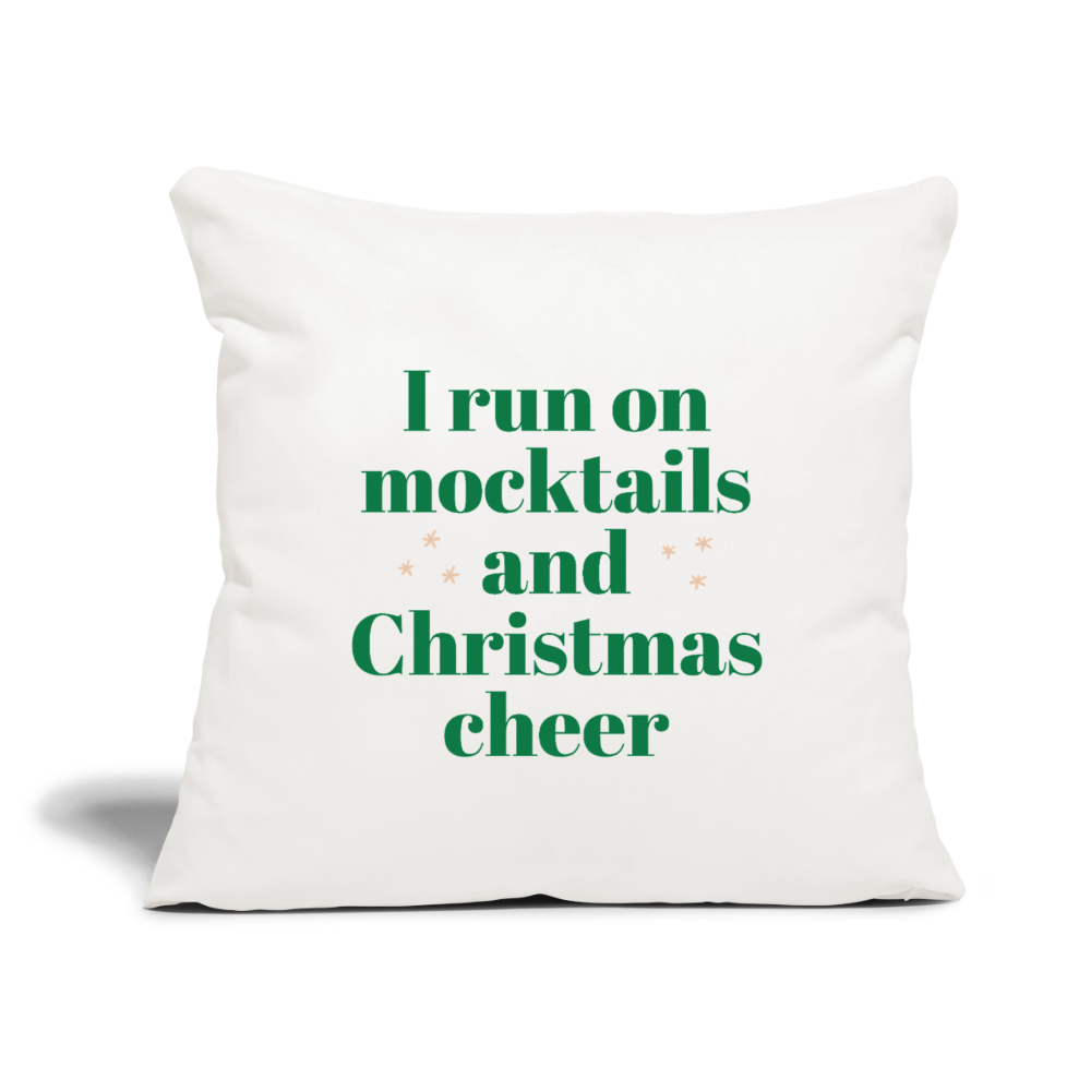 I run on mocktails Throw Pillow Cover 18” x 18” - natural white