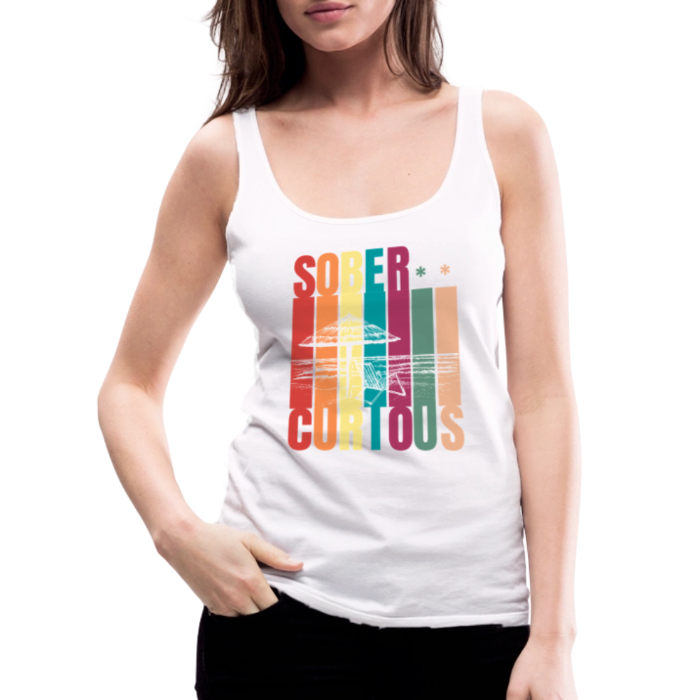 Sober Curious Beach Premium Tank Top - white