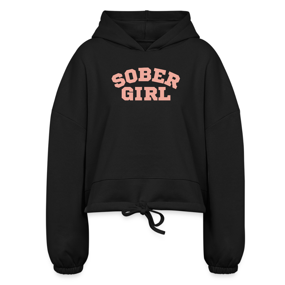 Sober Girl University Cropped Sweatshirt - black