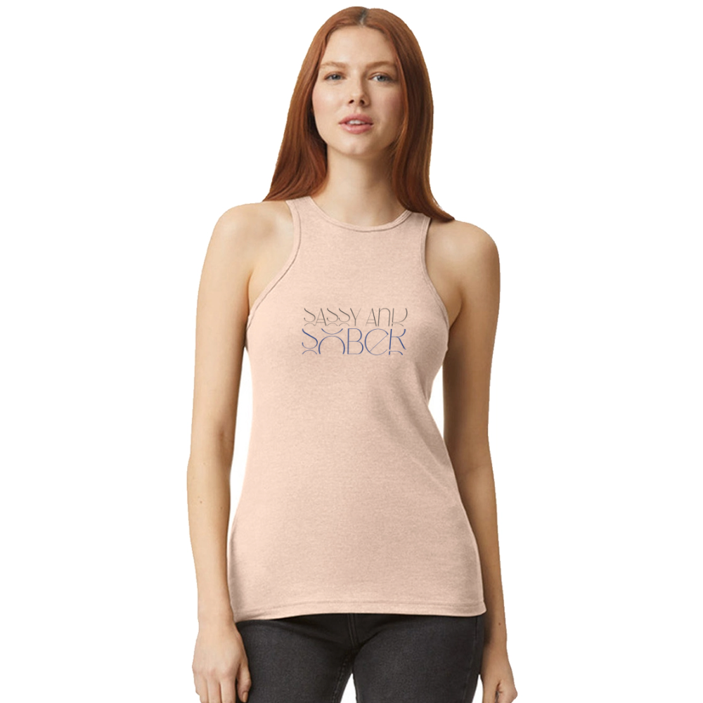 Sassy & Sober Racerback Tank - natural